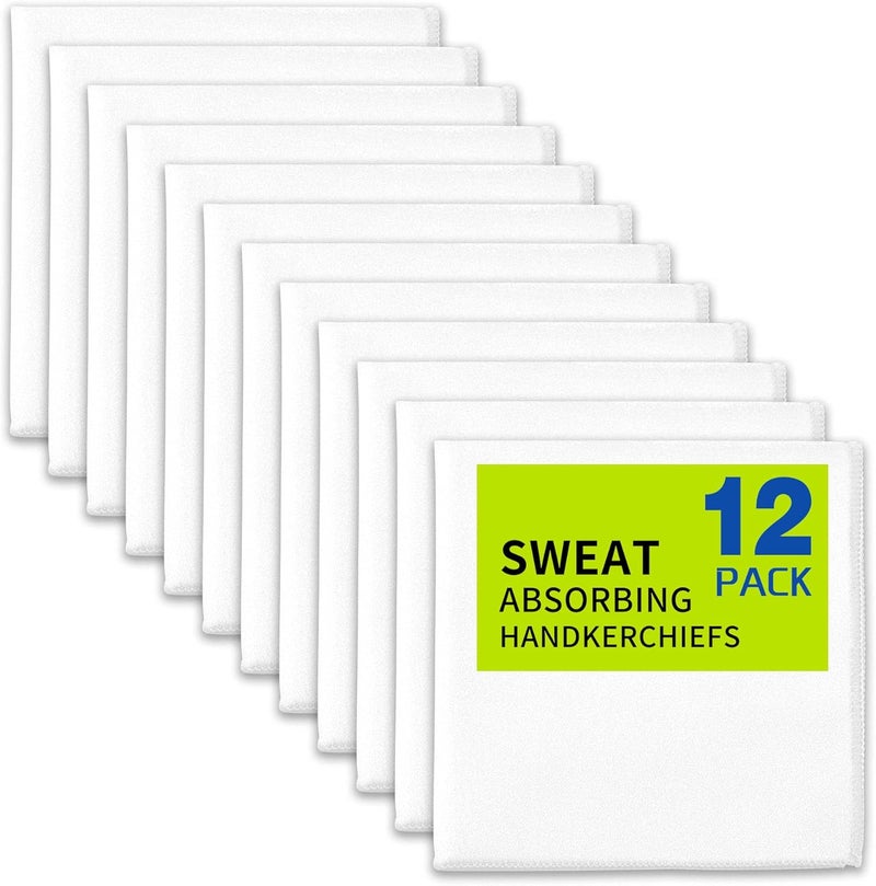 CYCLXY 12 Pack Sweat Absorbing Handkerchiefs,Gym Workout Towels Microfiber Sweat Rags Towels for Men & Women, Running Sports accessories Small Cloth for Face Hand,Black Hankies (10" x 10") - Image 1